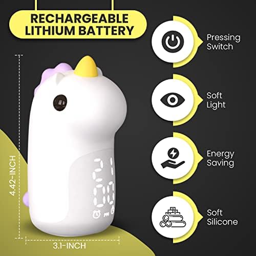 Rechargeable Unicorn Night Light with Clock Alarm
