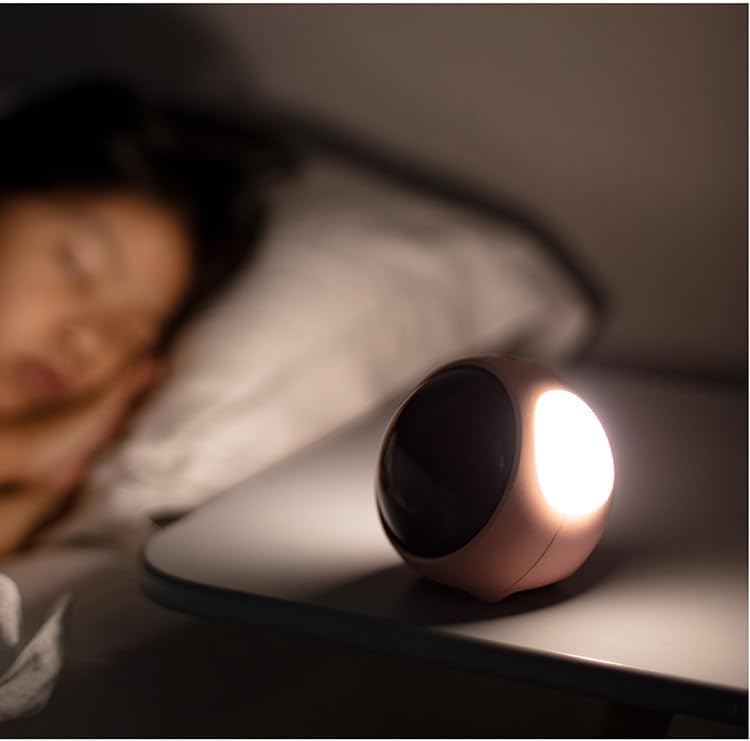 Emoji Alarm Clock Pink Dog Shaped Night Light with Touch Sensor