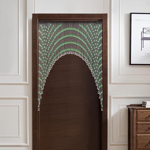 TFCFL Arched Crystal Bead Curtain 60 Strings Green