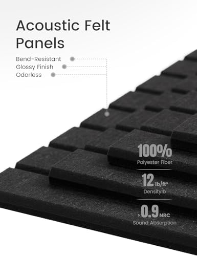 6 Pack Large Felt Bulletin Board Tiles 36x24 Black