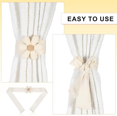 Uxcell Curtain Tiebacks 2 Pack Cute Flower Holdbacks