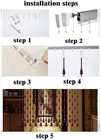 ZHANGQINGXIU Wood Beaded Curtain Doorway Divider
