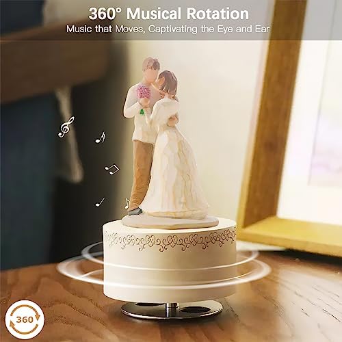 Saeifin Music Box Lovers Gifts Couple Hugging Statue