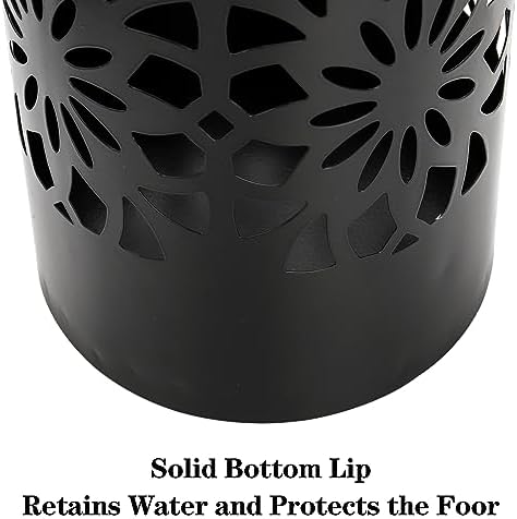Bekith Metal Umbrella Stand Black Round Holder for Entryway Home Office