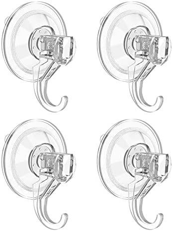 VISV Clear Wreath Hanger 4 Pcs Heavy Duty Suction Hooks