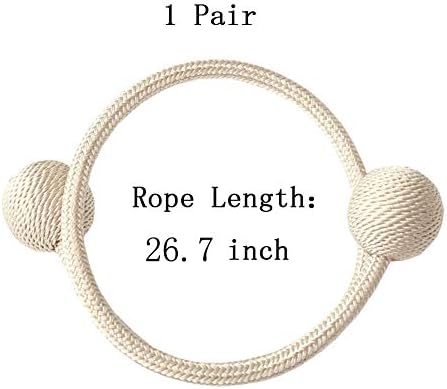 NYDECOR Beige Curtain Tiebacks 2 Pack Woven Rope Holdbacks