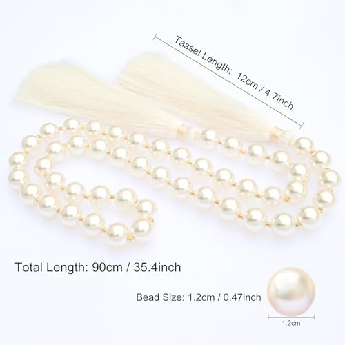 Glass Pearl Garland Tassel 35 Inch Farmhouse Decor