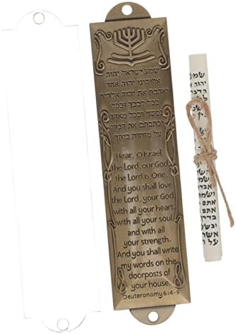 IMIKEYA 6 Set Hebrew Pomegranate Mezuzah Bronze Decor