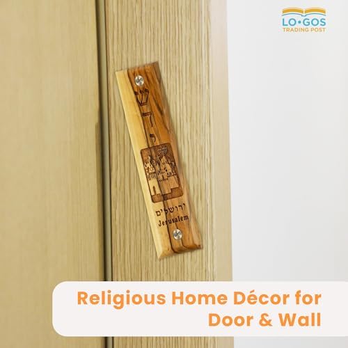 Olive Wood Mezuzah with Scroll from Israel