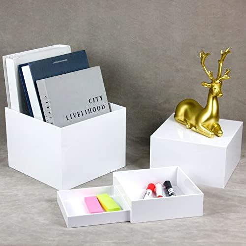 White Acrylic Cube Cupcake Display Riser