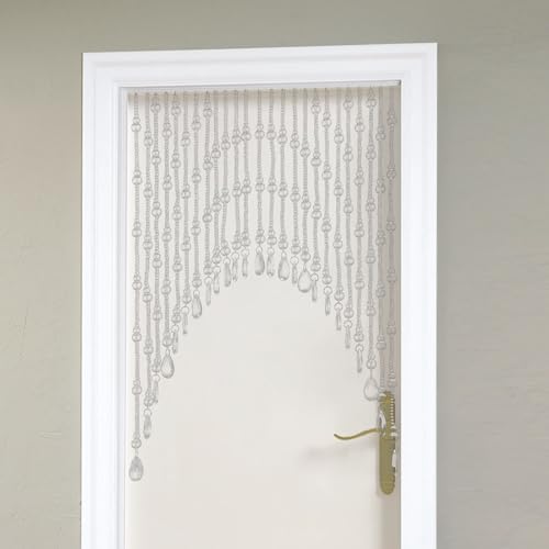 25 Strings Beaded Door Curtain with Adjustable Width and Glass Crystals