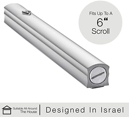 AS Mezuzah Case Silver Shin Design 7 Inches