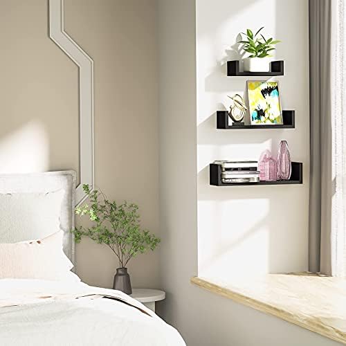 SRIWATANA Floating Shelves Wall Mounted Black