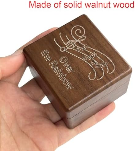 Pursuestar Luxury Walnut Wood Music Box Over The Rainbow