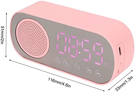Bluetooth Speaker Alarm Clock with LED Mirror Display