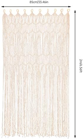 2Pcs Macram Curtain with Tassels for Living Room and Bedroom