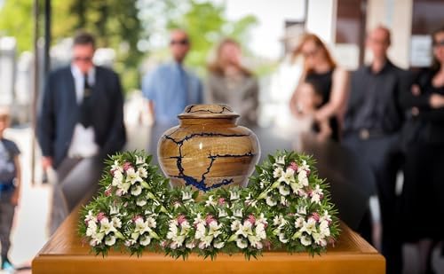 Wooden Handcrafted Urn for Human Ashes - Medium Size 80 lbs