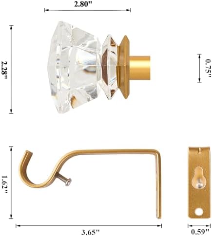 34 Adjustable Curtain Rod 30-126 Inch Gold