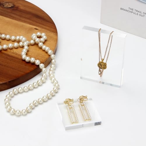 6Pcs Clear Acrylic Rectangle Blocks Display Riser Set