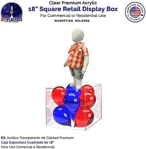 18 Inch Clear Acrylic Display Riser Box for Home and Events