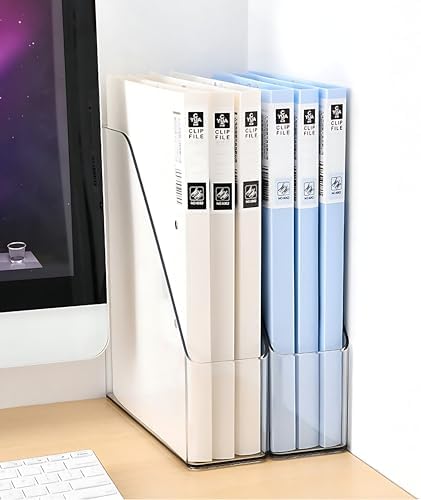 2-Pack Clear Acrylic File Holders with 3 Bookmarks