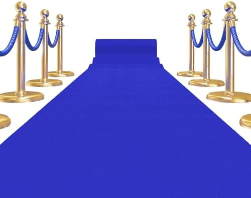 Blue Carpet Runner for Party 25x15ft 120GSM Aisle Decor