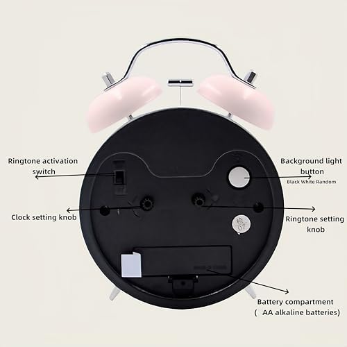 Shudyear 4-Inch Loud Alarm Clock for Heavy Sleepers Pink