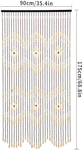 Boho Bamboo Bead Curtain with 31 Lines