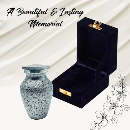 Decorative Urn with Velvet Box Mini Marble Finish Cremation Urn