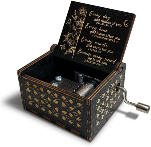Christian Music Box with Engraved Scripture