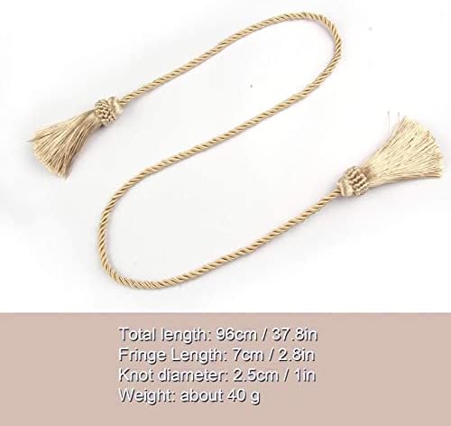 Fenghuangwu Curtain Tiebacks Handmade Decorative Holdbacks Rope with Tassel