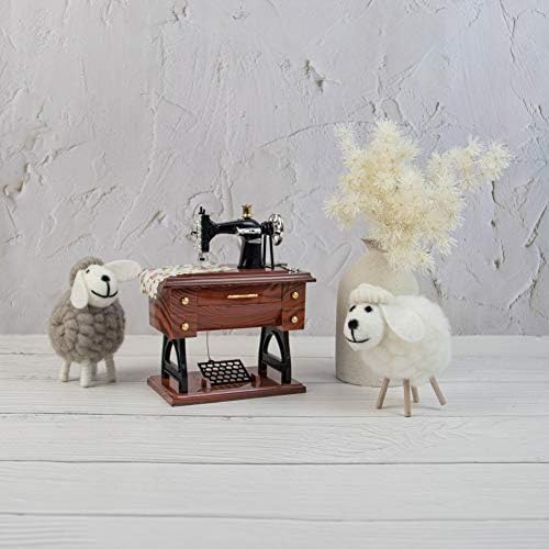 Auear Vintage Music Box Sewing Machine Figurine