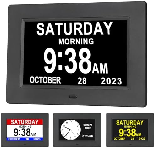 Aowasi Digital Calendar Alarm Day Clock for Seniors
