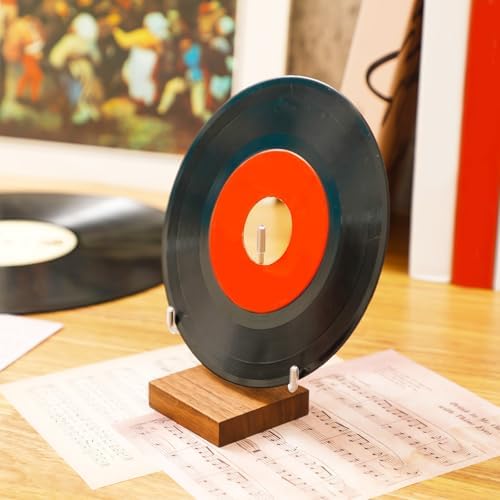 Wenqik 4 Pcs Adjustable Metal Rock Display Stands with Wooden Base