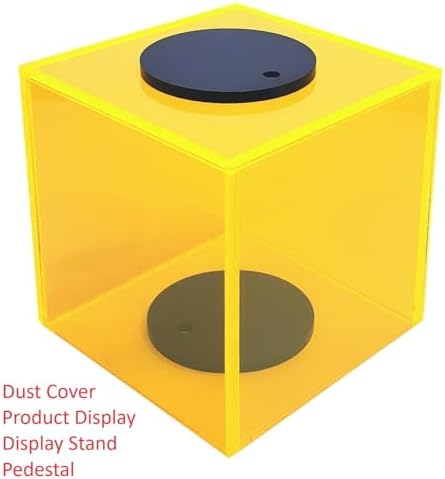 New 2x2x2 Acrylic Display Riser Box Cube Pedestal Stand Neon Yellow