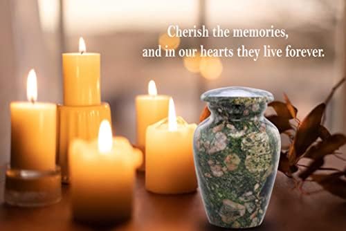 Small Keepsake Cremation Urn Marble Finish Metal