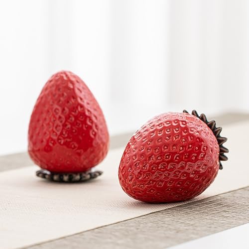 Mini Strawberry Ceramic Urn for Human Ashes Red