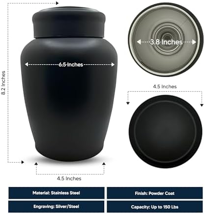 Personalized Cremation Urn with Dark Humor Design and Name