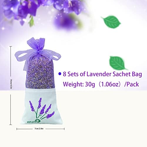 8 Pack French Lavender Sachets for Closets and Drawers