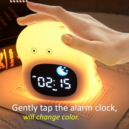 Cute Animal Alarm Clock with Night Light and White Noise