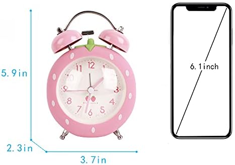 3 Inch Strawberry Twin Bell Alarm Clock With Backlight