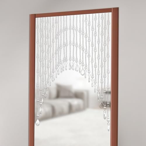 25 Strings Beaded Door Curtain with Adjustable Width and Glass Crystals
