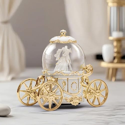 Luxury Gold Cinderella Carriage Snow Globe with Music