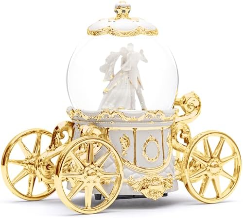 Luxury Gold Cinderella Carriage Snow Globe with Music