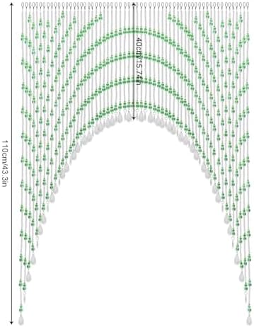 TFCFL Arched Crystal Bead Curtain 60 Strings Green
