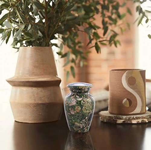 Small Keepsake Cremation Urn Marble Finish Metal