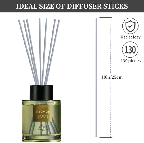 130Pcs Reed Diffuser Sticks - 10 Inch Natural Rattan Scented Wicks