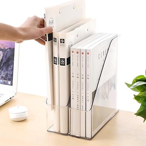 2-Pack Clear Acrylic File Holders with 3 Bookmarks