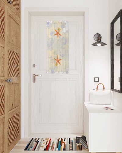 Ocean Life Front Door Curtain with Tiebacks 25x40