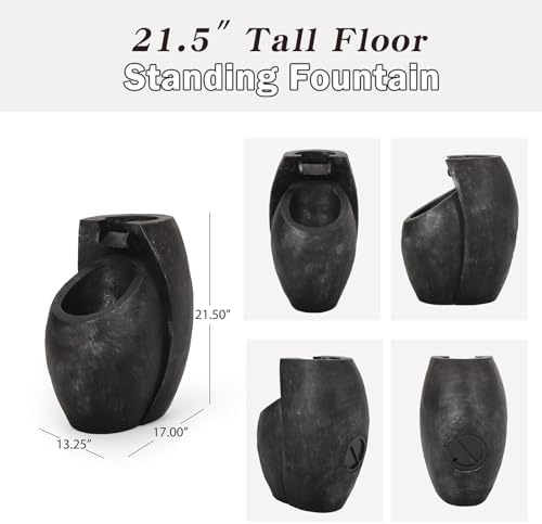 Modern Two-Tier Waterfall Fountain for Indoor Outdoor